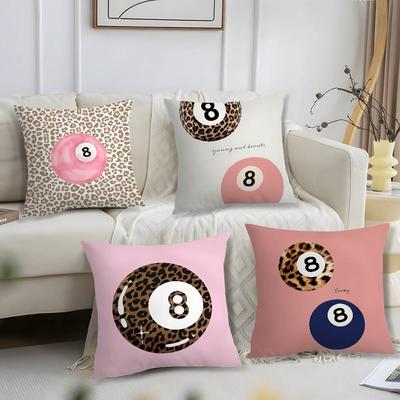 Leopard Print Black Eight Pillow Case Short Plush Print Cushion Cover Square Throw Pillow Covers Sofa Home Decor