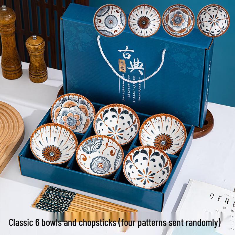 Ceramic Bowl and Chopsticks Gift Set