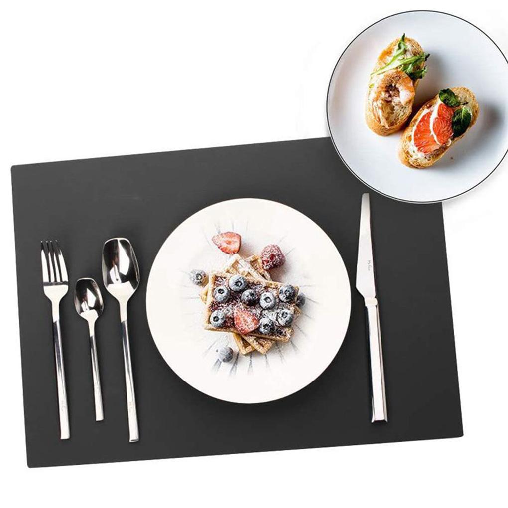 Placemat Portable Foldable Nonslip Heats-insulated Solid Color Household Student Children Place Mat Pad Accessories