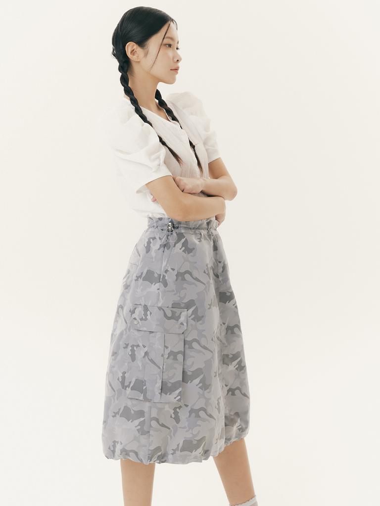 Yugadang Camouflage Cargo Skirt_Gray