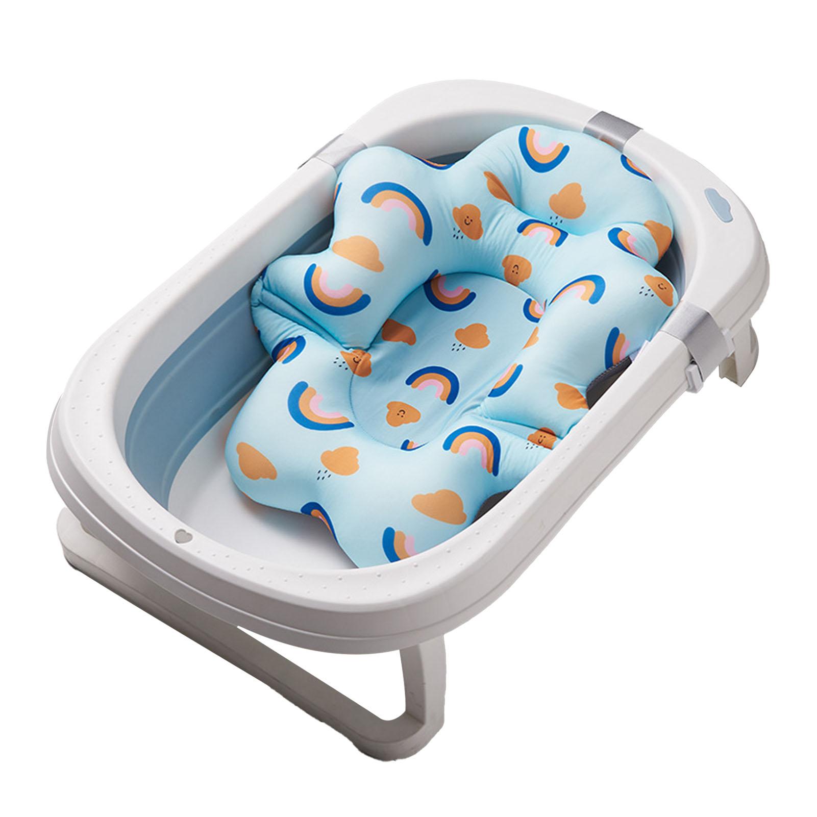 

Подушка для купання дитини Регульована сітчаста підтримка Дитячий плаваючий килимок для немовлят Новонароджений Рожевий Райдужний Rainbow синій