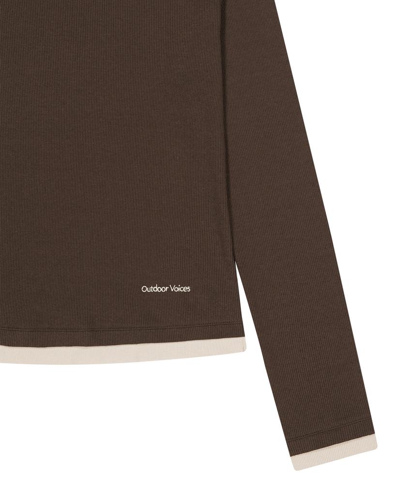 OUTDOOR VOICES (W)Layered Long Sleeve Tee (Brown)
