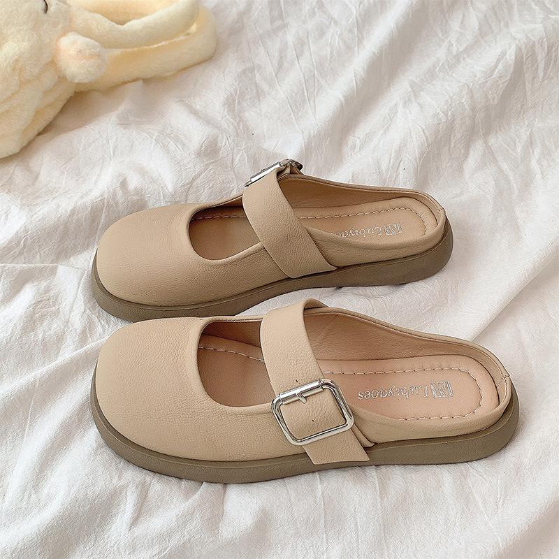 

Баотоу тапочки женские летние носить продвинутый смысл 2025 новый интернет-знаменитость супер огонь универсальные мягкая подошва одна нога половина тапочек 40 абрикосовый