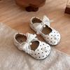 Girls French Style Bow Polka Dot Princess Soft Sole Single Shoes