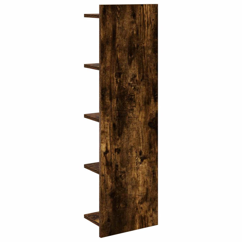 Wall Shelf Smoked Oak 30 x 15 x 100 cm Wood Material