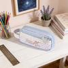 Vintage Canvas Pencil Case With Lace Trim For Students And Office Use