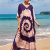 Europäische & Amerikanische Baumwolle Wasserzeichen-Druck Strand Sonnenschutz Überwurf Robe für Badeurlaube