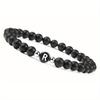 Initial Bracelet for Men and Woman Black Onyx 6mm Beads Bracelet with Letter Relationship Jewelry for Couples Alphabet bracelet