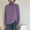 Women's Slim-Fit Ribbed High Neck Sweater - Solid Color Knit Top for Autumn/Winter