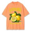 Green Planted Lemons Prints Washed TShirt Womens Cotton Oversized Tops Comfortable Distressed ONeck Streetwear Summer Clothes