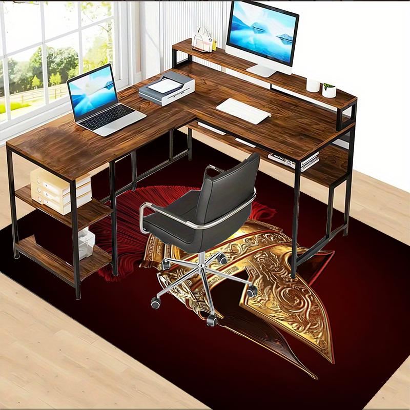 Gladiator Helmet Polyester Carpet, Soft Indoor Mat for Office Chair, Living Room, Computer Desk - Decorative Home Office Rug Design