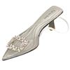 Designer Summer Women Sandals Elegant Pointed Toe Singbacks Shoes Ladies Outdoor High Heel Crystal Sandalias