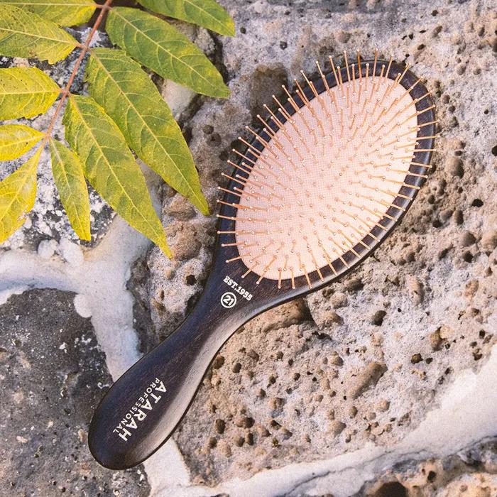 Atara Gold Pin Cushion Scalp Massage Hair Brush Medium 21