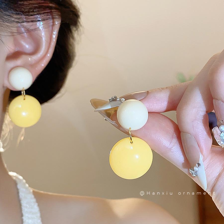 Silver Needle Leopard Heart Bow Geometric Dangle Earrings - Trendy Korean Style for Women