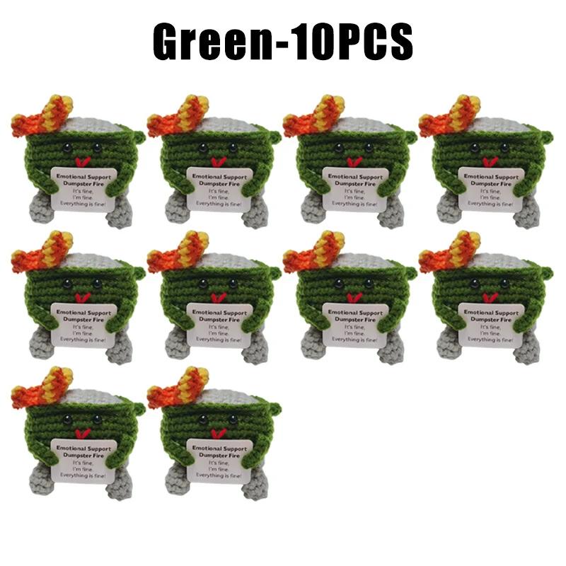 Crochet Dumpster Fire Emotional Support Dumpster Fire Support Coworker Positive Crochet Dumpster Fire Knitting Doll Toy Gifts