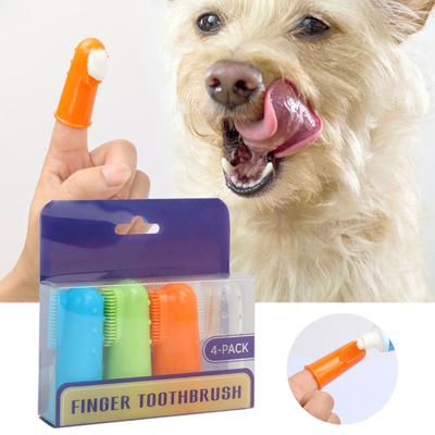 4PCS/Set Dog Finger Toothbrush for Pet Tooth Cleaning Tool Pet Small Toothbrush Cat Brush Bad Breath Teeth Care Supplies