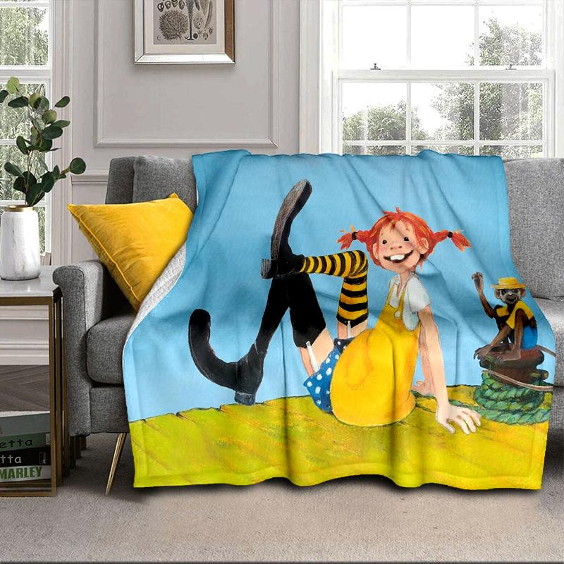 Pi-ppi And Horse Friendship Blanket Flannel Blanket for bed, sofa, Camping, Hiking, Picnic Essentials, gift for family Fan gifts