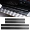 4Pc Black Car Door Stickers Carbon Fiber Plate Car Sticker Sill Scuff Cover Anti Scratch Decal Universal For All