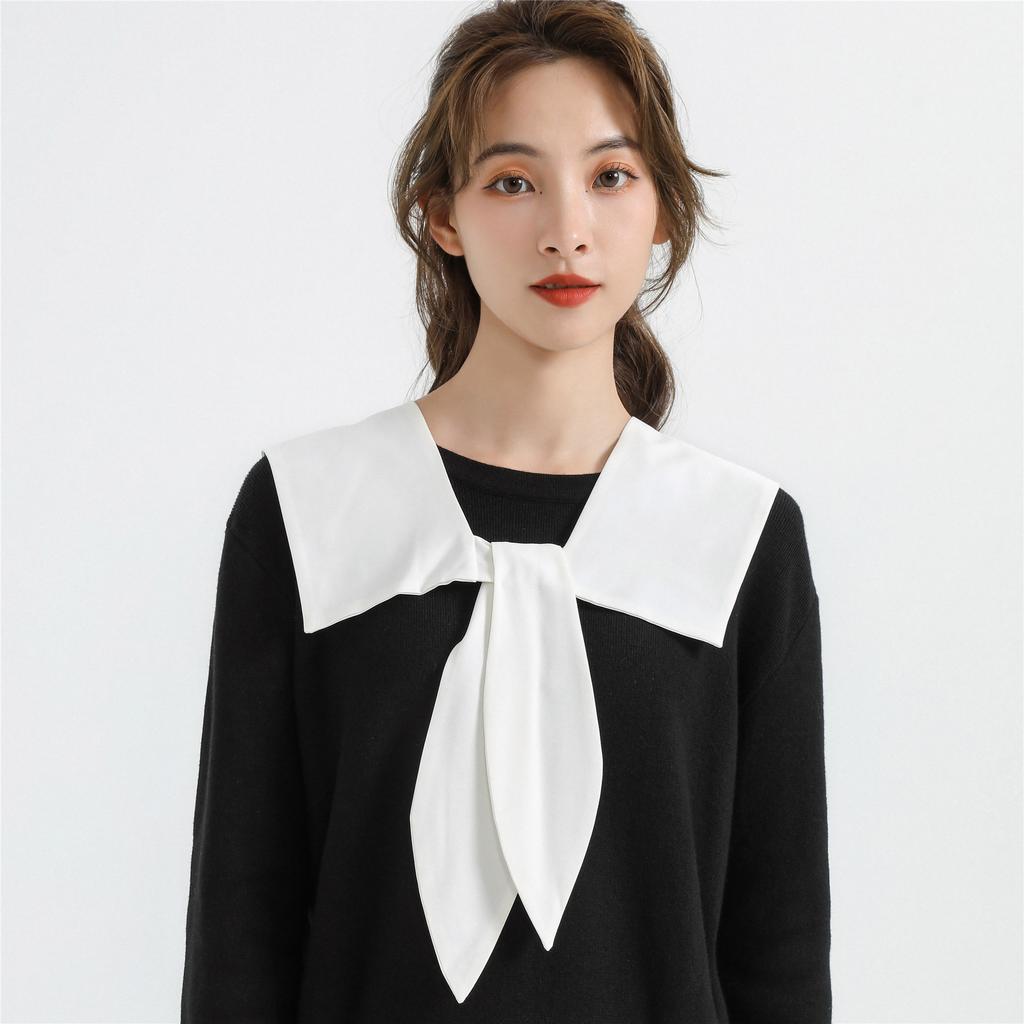 Guler fals cu rever și fundițe pentru femei, pentru cămașă, guler detașabil, cravată, șal de umăr, pelerină, cravată de gât pentru fete, guler fals