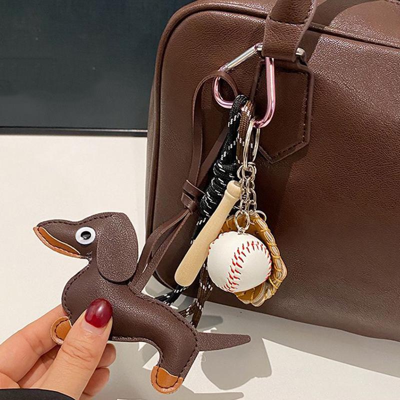 

Dachshund PU Leather Bag Pendant,Sausage Dog Handbag Purse Hanging Bags Accessories Spare Parts for Bags CLE one size кофейный