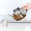 Easyworkz 1500ml Borosilicate Glass Teapot with Large Stainless Steel Strainer for Fruit, Herb, and Infusion Teas, Smoke Gray
