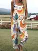Bretelle da donna Jumpsuit estiva da donna con stampa retrò europea e americana