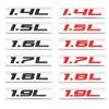 Car Sticker 1.4L 1.5L 1.6L 1.7L 1.8L 1.9L Emblem Badge Decals for F2 SUV Toyota Mini Peugeot Honda Volkswagen VW Focus Hyundai