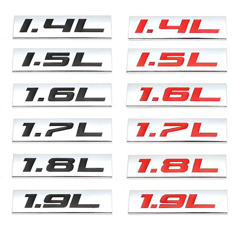 Car Sticker 1.4L 1.5L 1.6L 1.7L 1.8L 1.9L Emblem Badge Decals for f111 SUV Toyota Mini Peugeot Honda Volkswagen VW Focus Hyundai 111F