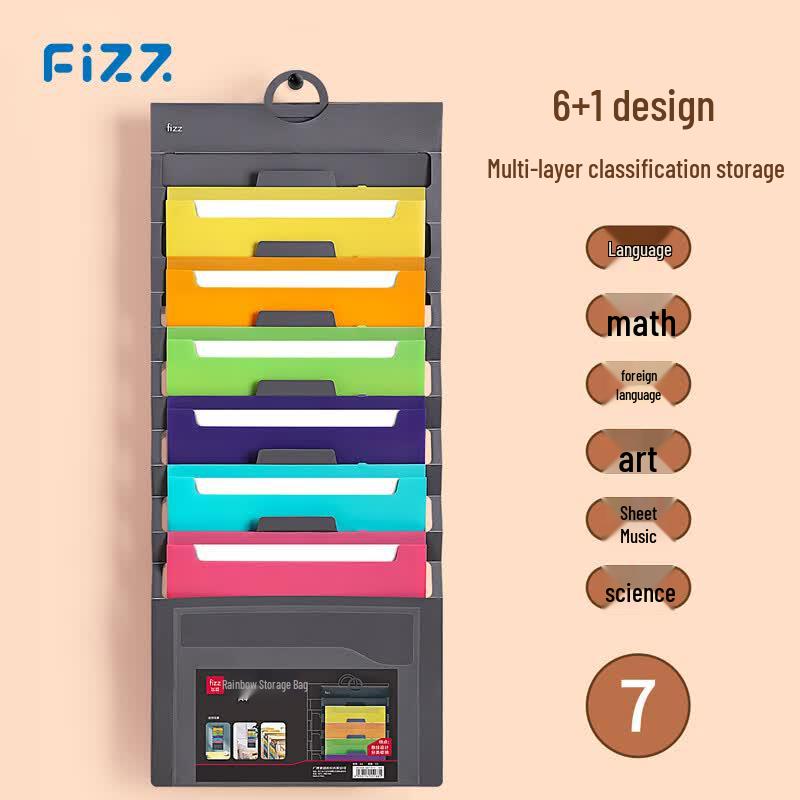 Fizz A4 Multicolor Hanging Accordion File Organizer