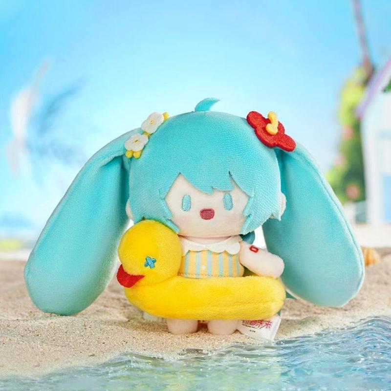

Kawaii Vocaloid Star Summer Duck Float Plush Key Ring Miku Merchandise Animation Cartoons Plush Key Ring Holiday Present for Girlfriend