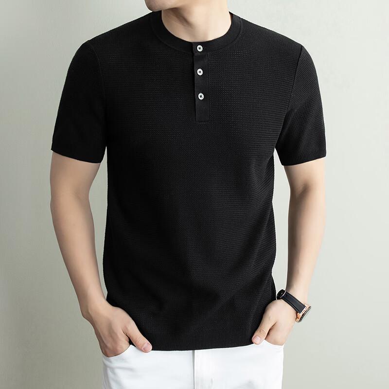 IMAGINEX Men s Lyocell Linen Knit Short Sleeve T-Shirt S