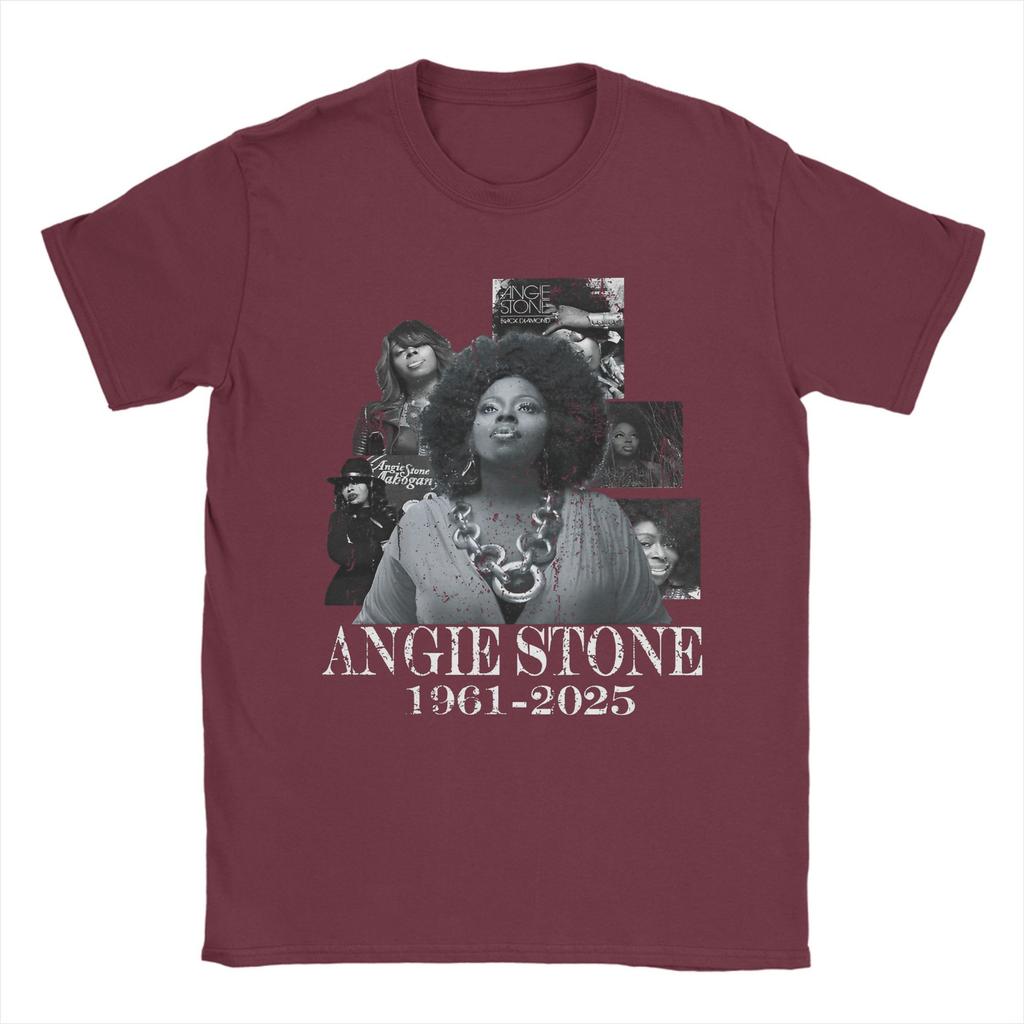 Maglietta RIP Angie Stone Memory per Uomo Cantante 1961-2025 Musica Divertente Cotone T-shirt Manica Corta 4XL 5XL 6XL merchandising