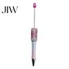 Gift for Women Diamond Beadable Pens, Bling Rhinestone Beaded DIY Plastic Bead Pen, Crystal Smooth Writing Experience Shaft Black Ink Ballpoint