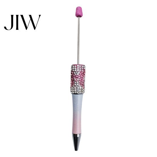 Gift for Women Diamond Beadable Pens, Bling Rhinestone Beaded DIY Plastic Bead Pen, Crystal Smooth Writing Experience Shaft Black Ink Ballpoint