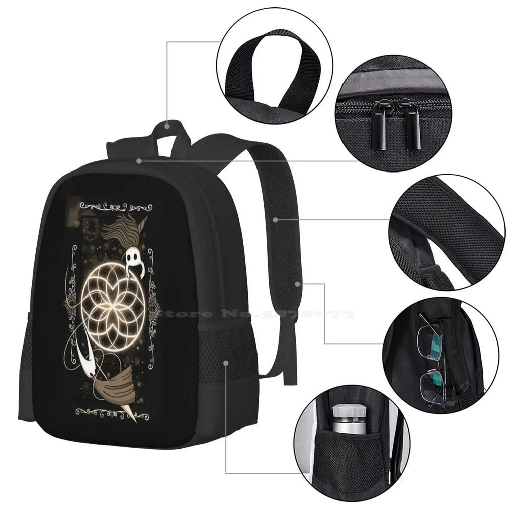 Hollow Knight Large Capacity School Backpack Laptop Bags Hollow Knight Sepia Indie Gamer Pc Wolfwade