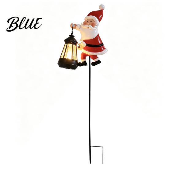 Illuminated Courtyard Decorations Solar Christmas Santa Yard Light Witch Skull Projection Garden Stake Lamp with Outdoor Lawn Ornaments for Halloween