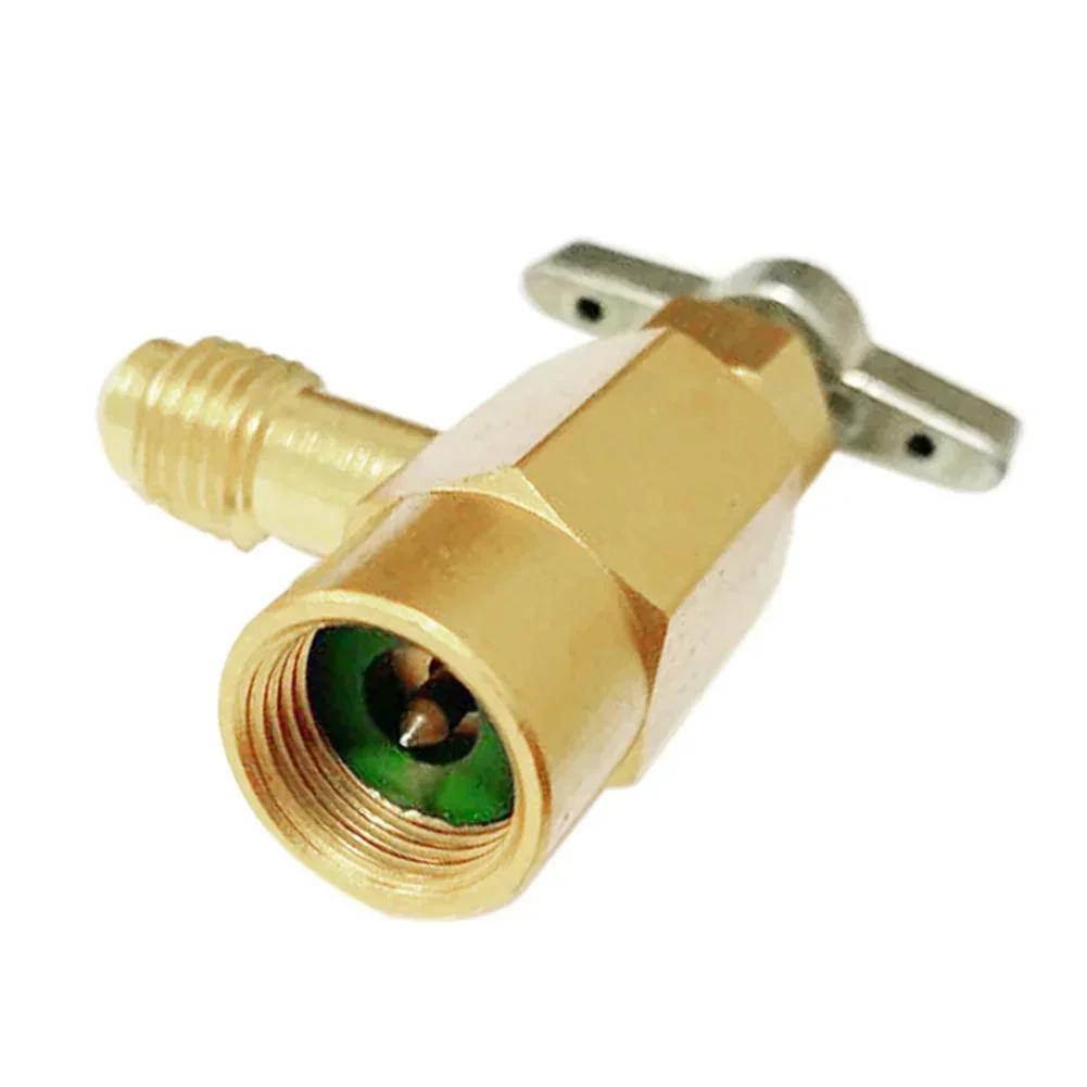 1/4 Thread Adapter R-134a Refrigerant Can Dispensing Bottle Tap Opener Valve 60*35mm Car Air Conditioner Auto Car Accessories