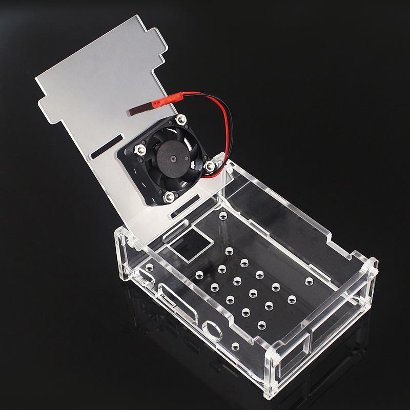 Raspberry Pi 4B Acrylic Case with Cooling Fan & 3.5-inch Display Support