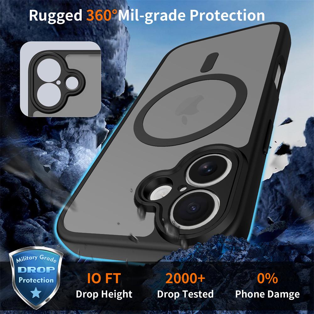 Luxus Matte Transparente Hülle Für iPhone 16 Pro Max Plus 15 14 13 12 mini 11 Magsafe Kabelloses Laden Stoßfeste Abdeckung