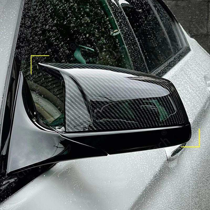 For BMW 5 6 7 Series E60 E61 E63 E64 F01 F02-F04 F06 F07 F10 F11 F12 F13 Carbon Fiber Black Side Wing Rearview Mirror Cover Cap