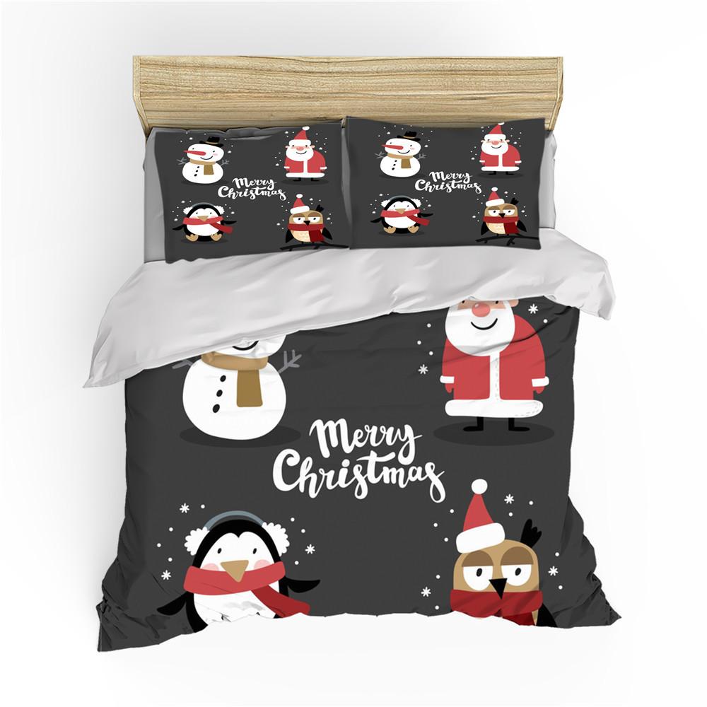 Penguin King Queen Duvet Cover Lovely Black White Antarctic Animals Bedding Set For Kids Wildlife 2/3pcs Polyester Quilt Cover