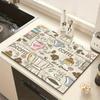Super Absorbent Kitchen Mat Quick Dry Antiskid Draining Pad Coffee Dish Bathroom Countertop Heat Insulation Diatomaceous Mud