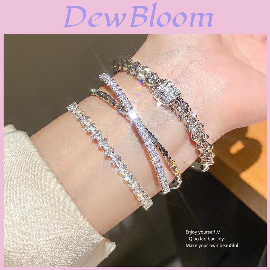 Silver Zircon Geometric Fashion Cuff For Stylish Office Wear