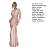 Women's Cocktail & Evening Dresses - Women Evening Dress Slim Fit Round Neck Back Zipper Pleated Knot Decor