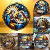 The Nativity of Jesus Scene Acrylic Sun Catcher Wall Hanging Christmas Decorative Sign & Plaque Gift for Family Friend, Novelty Home Decor