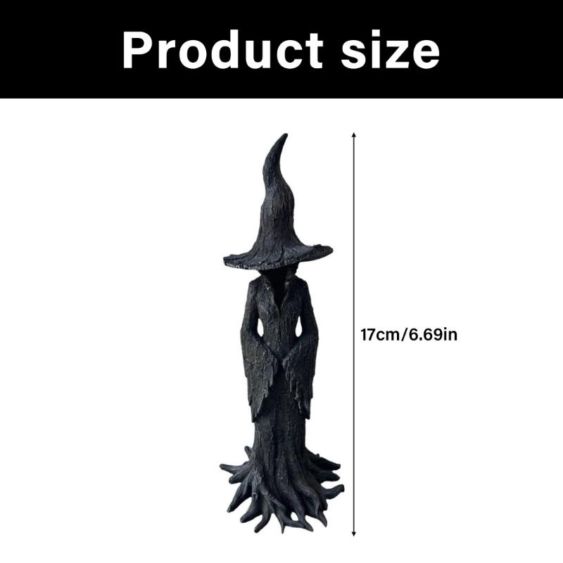 Detailed Halloween Witch Figurine Premium Resin Craft Witch Sculpture Perfect For Season Holiday Mantels Display
