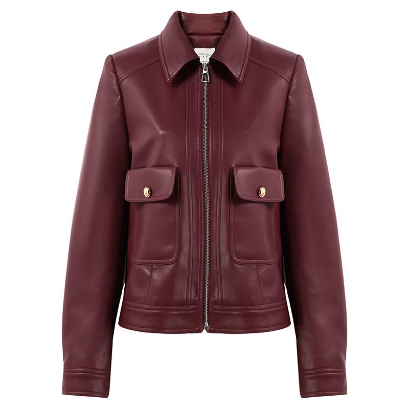 Женская ретро мотоциклетная куртка Qiusui Yiren из ПУ-кожи S