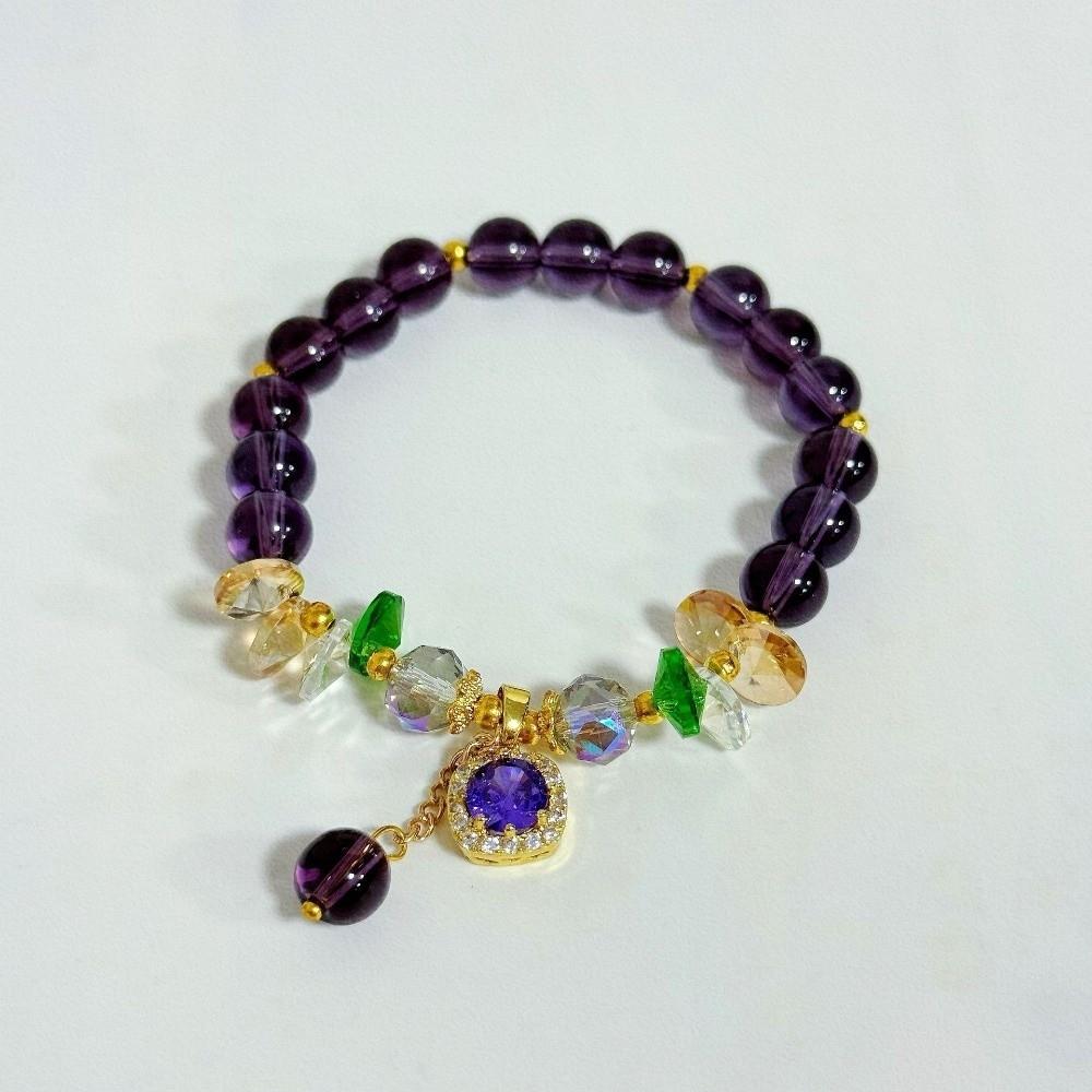 Luxury Crystal Beads Bracelet Hand Jewelry Vintage Beaded Bracelet Zircon Inlay Pendant  Friends