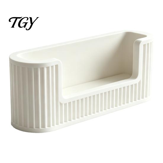 Sloping Opening Card Display Modern Minimalist Business Holder, Vertical Stripes Simple Style Organizer, Stand 3D Printing Storage Case for