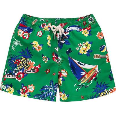 Polo Bedruckte elastische Taille Fünf-Punkt-Shorts Kinder-Shorts Grün 323936798-001
